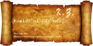 Komlósi Zénó névjegykártya